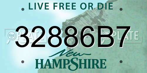 32886B7 New Hampshire License Plate