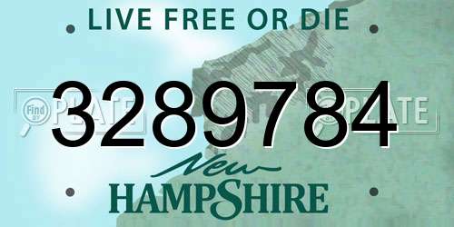 3289784 New Hampshire License Plate