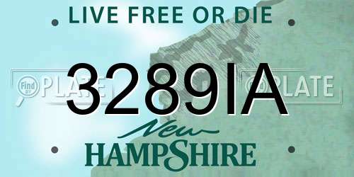 3289IA New Hampshire License Plate