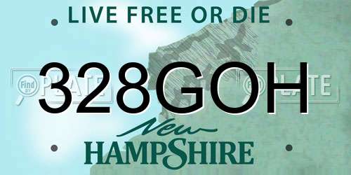 328GOH New Hampshire License Plate