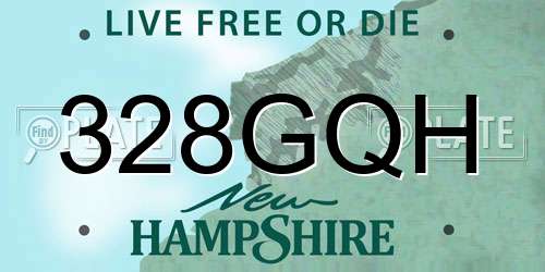 328GQH New Hampshire License Plate