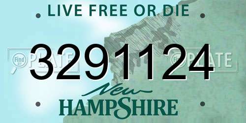 3291124 New Hampshire License Plate