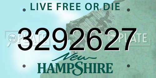 3292627 New Hampshire License Plate