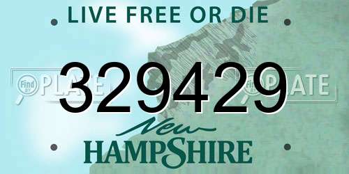 329429 New Hampshire License Plate
