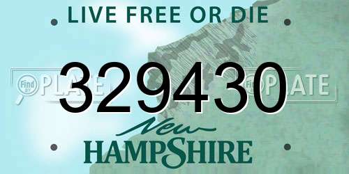 329430 New Hampshire License Plate