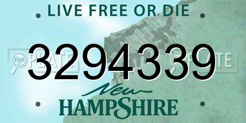 3294339 New Hampshire License Plate