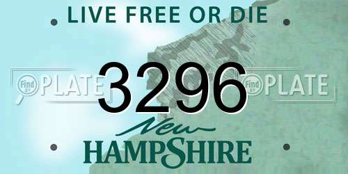 3296 New Hampshire License Plate