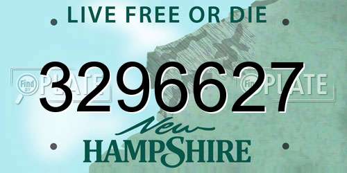 3296627 New Hampshire License Plate