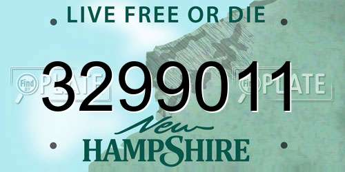 3299011 New Hampshire License Plate