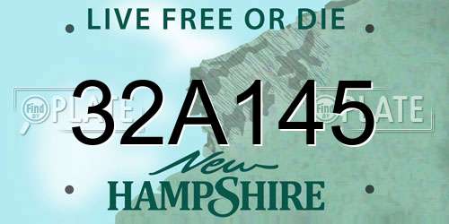 32A145 New Hampshire License Plate