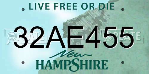 32AE455 New Hampshire License Plate
