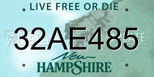 32AE485 New Hampshire License Plate