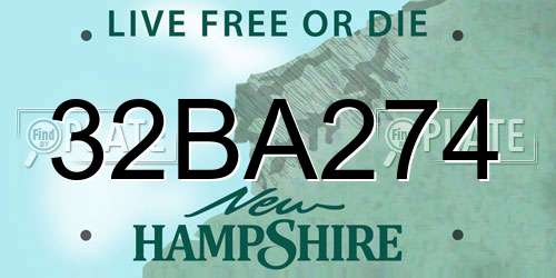 32BA274 New Hampshire License Plate