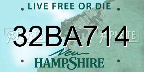 32BA714 New Hampshire License Plate