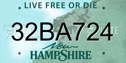 32BA724 New Hampshire License Plate