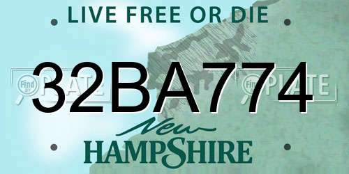 32BA774 New Hampshire License Plate