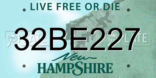 32BE227 New Hampshire License Plate