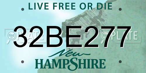 32BE277 New Hampshire License Plate