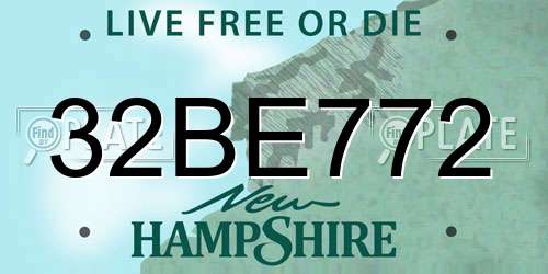 32BE772 New Hampshire License Plate