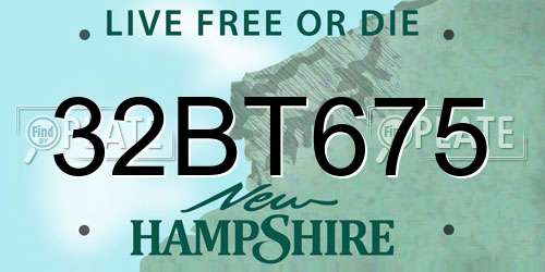 32BT675 New Hampshire License Plate