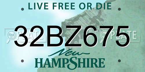 32BZ675 New Hampshire License Plate