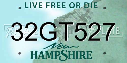 32GT527 New Hampshire License Plate