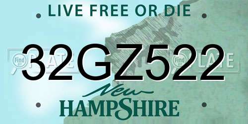 32GZ522 New Hampshire License Plate