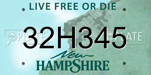 32H345 New Hampshire License Plate