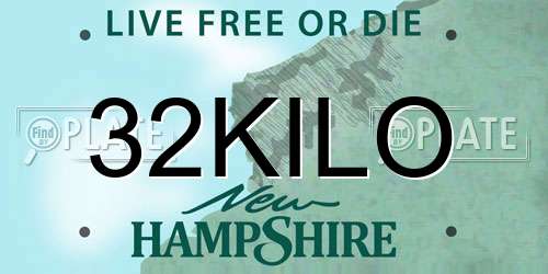 32KILO New Hampshire License Plate