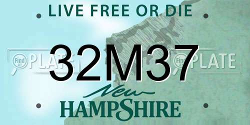 32M37 New Hampshire License Plate