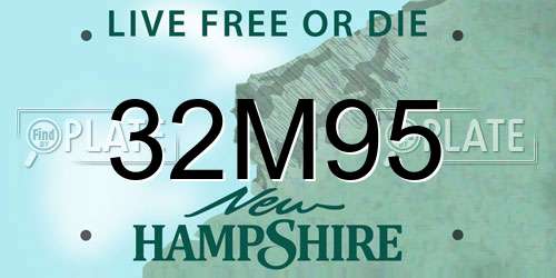 32M95 New Hampshire License Plate