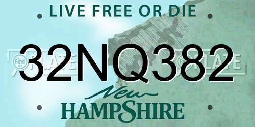 32NQ382 New Hampshire License Plate