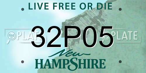 32P05 New Hampshire License Plate