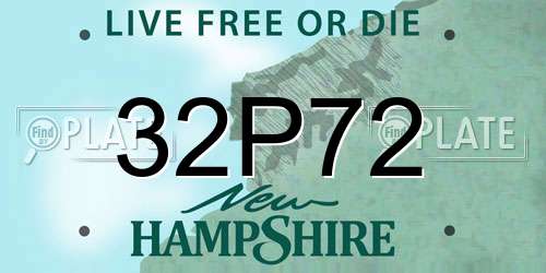 32P72 New Hampshire License Plate