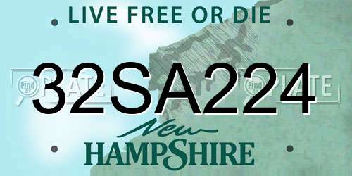 32SA224 New Hampshire License Plate