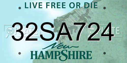 32SA724 New Hampshire License Plate
