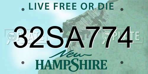 32SA774 New Hampshire License Plate