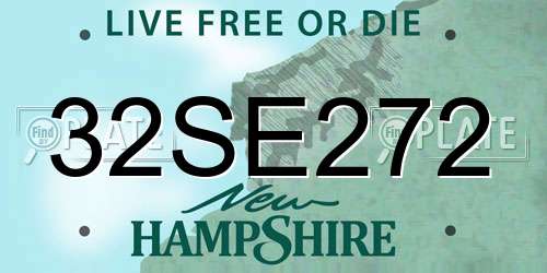 32SE272 New Hampshire License Plate