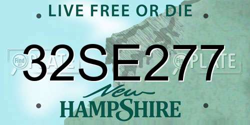 32SE277 New Hampshire License Plate