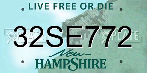 32SE772 New Hampshire License Plate