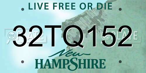 32TQ152 New Hampshire License Plate