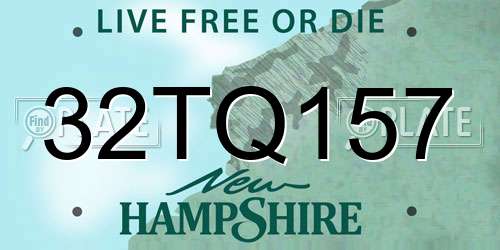 32TQ157 New Hampshire License Plate