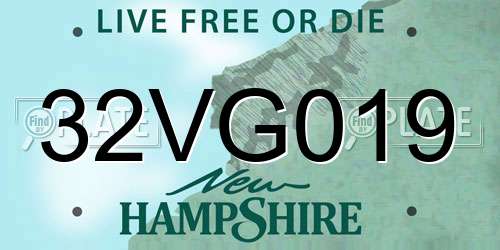 32VG019 New Hampshire License Plate