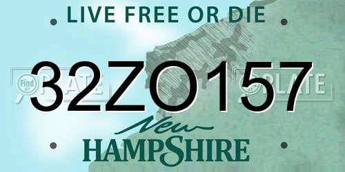 32ZO157 New Hampshire License Plate