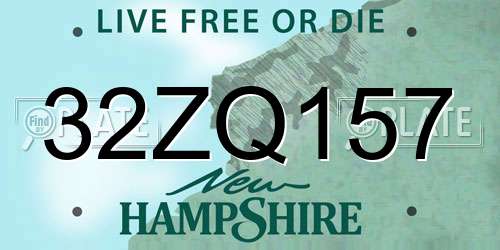 32ZQ157 New Hampshire License Plate