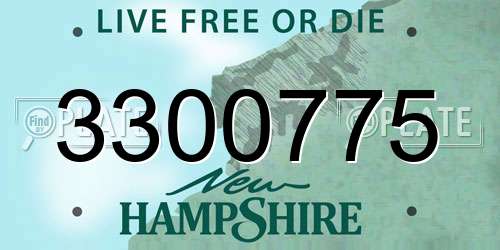 3300775 New Hampshire License Plate