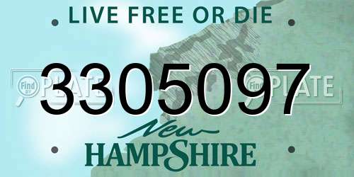 3305097 New Hampshire License Plate