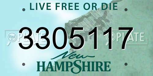3305117 New Hampshire License Plate