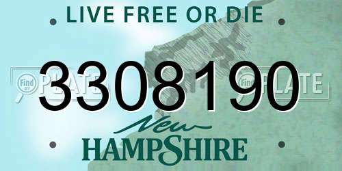 3308190 New Hampshire License Plate