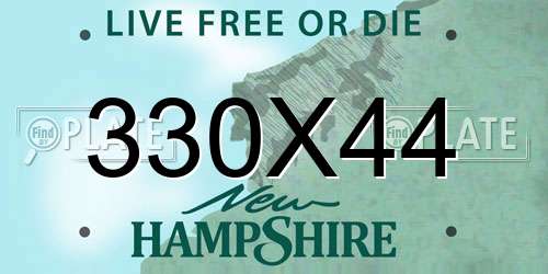 330X44 New Hampshire License Plate